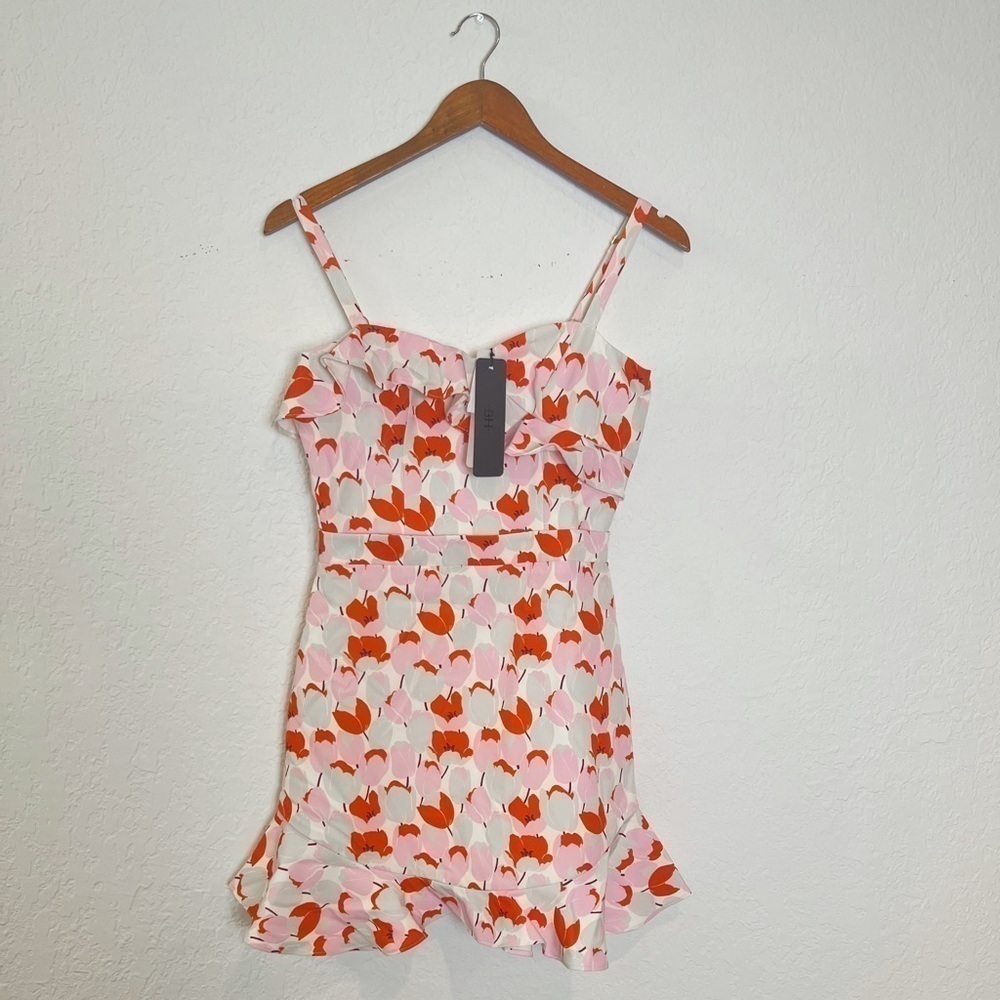 Black Halo Zalda Ruffled Floral Mini Dress - Picture 2 of 11